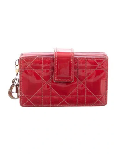 Pre-owned Dior 2018 Lady  5 Card Holder Wallet In Red