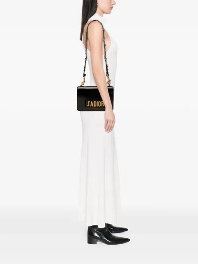 Pre-owned Dior 2018 Leather Ja Chain Flap Shoulder Bag In Black