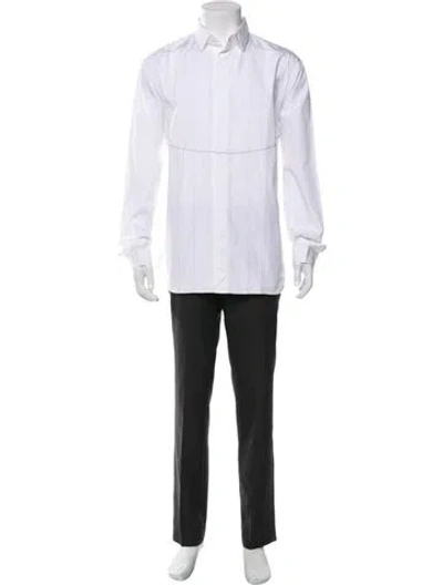 Pre-owned Dior 2018 Long Sleeve Tuxedo Shirt In White