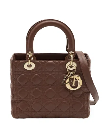 Pre-owned Dior 2018 Medium Lady  Tote Bag In Brown