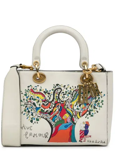 Pre-owned Dior 2018 Medium Niki De Saint Phalle Lady  Tote Bag In White