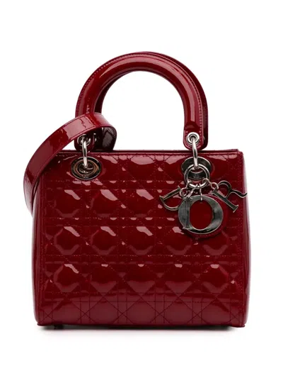 Pre-owned Dior 2018 Medium Patent Cannage Lady  Satchel