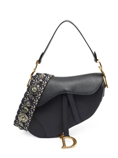 Pre-owned Dior 2018 Medium Saddle Shoulder Bag In Black