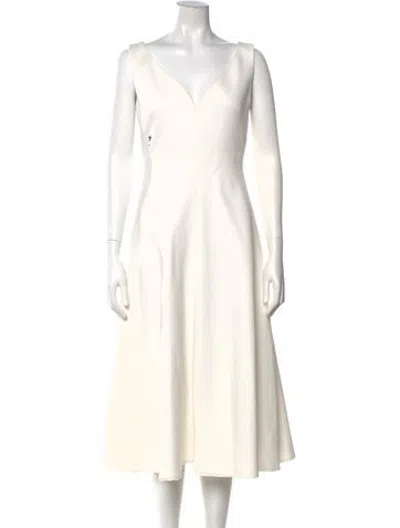 Pre-owned Dior 2018 Midi Length Dress In White
