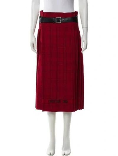 Pre-owned Dior 2018 Midi Length Skirt In Red