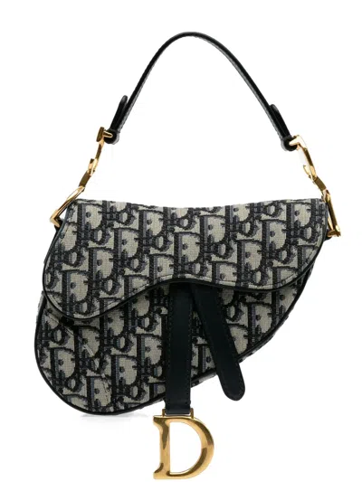 Pre-owned Dior 2018 Mini Oblique Canvas Saddle Bag Satchel