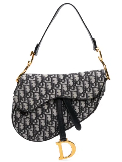 Pre-owned Dior 2018 Oblique Canvas Saddle Bag Shoulder Bag