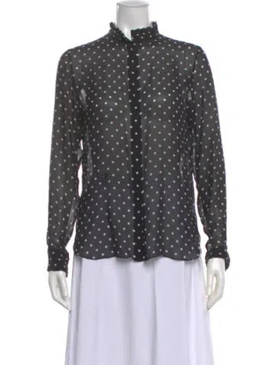 Pre-owned Dior 2018 Polka Dot Blouse In Black
