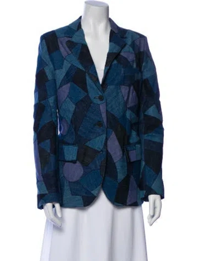Pre-owned Dior 2018 Printed Blazer In Blue