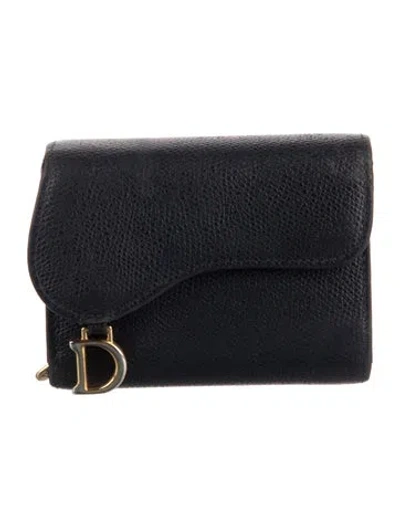Pre-owned Dior 2018 Saddle Compact Wallet In Blue