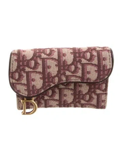 Pre-owned Dior 2018 Saddle Wallet In Red