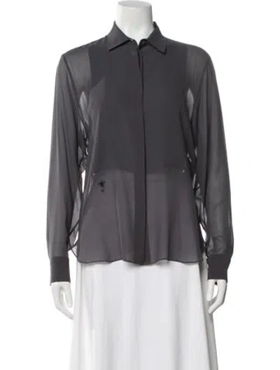 Pre-owned Dior 2018 Silk Blouse In Gray