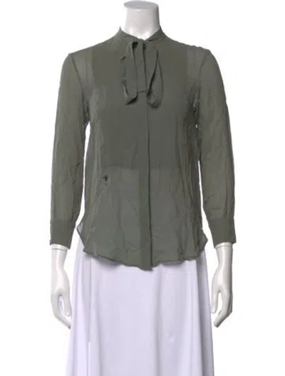 Pre-owned Dior 2018 Silk Blouse In Green