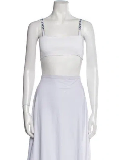 Pre-owned Dior 2018 Square Neckline Crop Top In Neutral