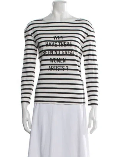 Pre-owned Dior 2018 Striped T-shirt In White