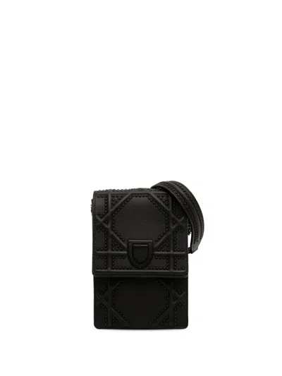 Pre-owned Dior 2018 Ultra Matte Calfskin Studded Vertical Ama Crossbody Bag