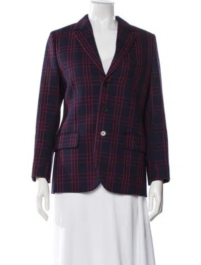 Pre-owned Dior 2018 Virgin Wool Blazer In Blue