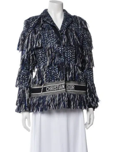 Pre-owned Dior 2018 Virgin Wool Jacket In Blue