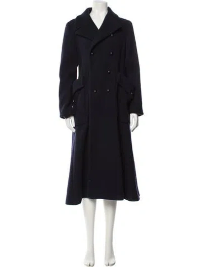 Pre-owned Dior 2018 Wool Trench Coat In Blue