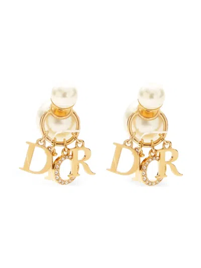 Pre-owned Dior 2019-2020s Pearl Rhinestone Swing Earrings