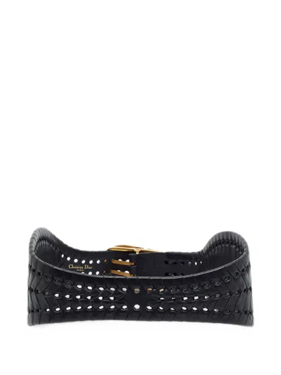 Pre-owned Dior 2019 30 Montaigne Braided Belt In Black