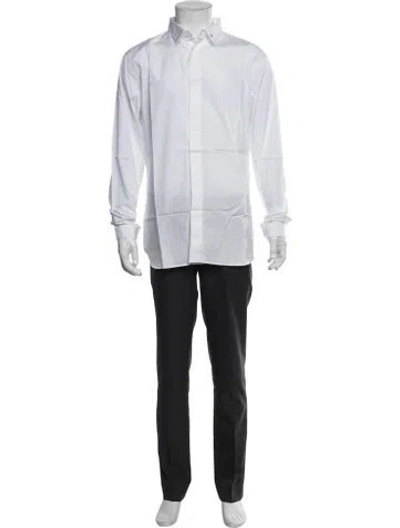 Pre-owned Dior 2019 Bee Accent Tuxedo Shirt In White