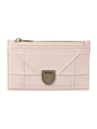 Pre-owned Dior 2019 Calfskin Card Holder In Pink