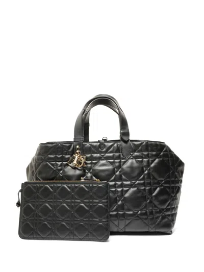 Pre-owned Dior 2019 Cannage Leather Tote Bag In Black