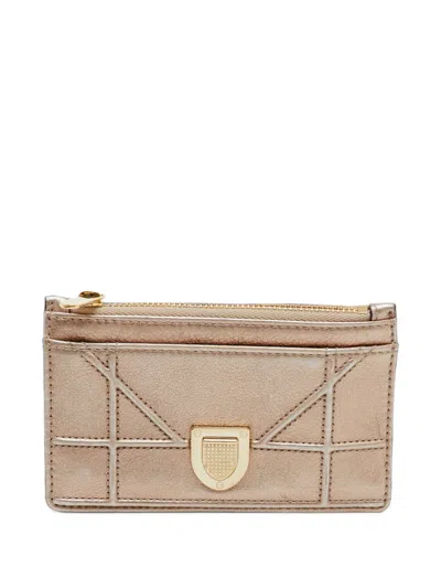 Pre-owned Dior 2019 Ama Card Holder In Gold