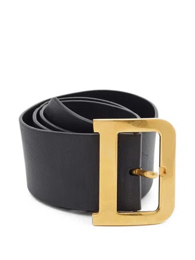 Pre-owned Dior 2019 Quake Buckle Belt In Black