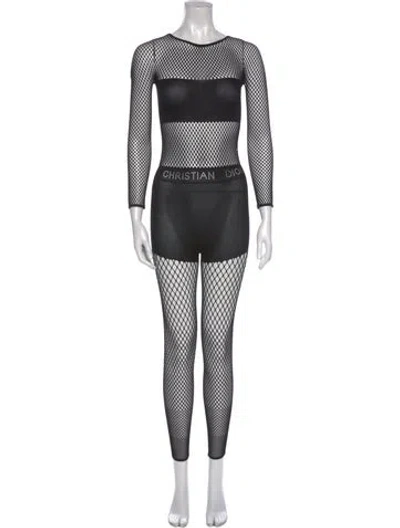 Pre-owned Dior 2019 Lace Pattern Jumpsuit In Black