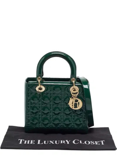 Pre-owned Dior 2019 Lady  Cannage Tote Bag In Green