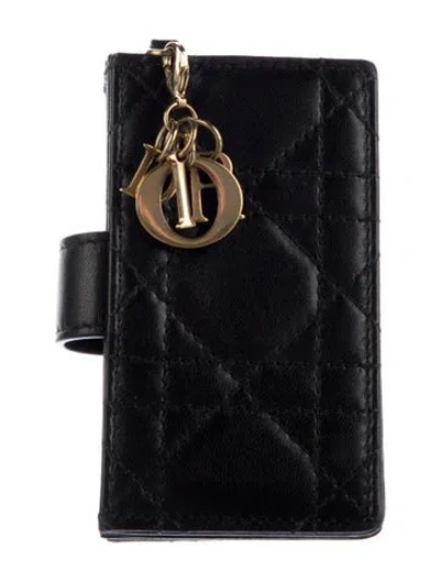 Pre-owned Dior 2019 Lady  Gusset Wallet In Black