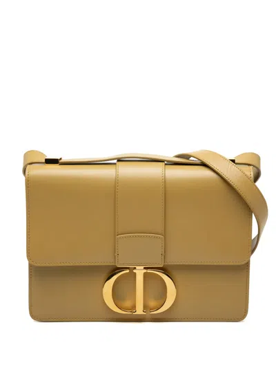 Pre-owned Dior 2019 Leather 30 Montaigne Flap Crossbody Bag In Brown