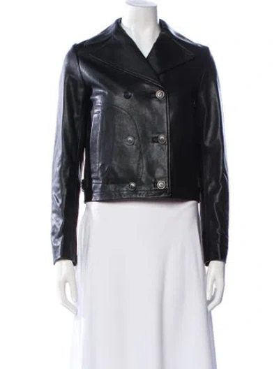 Pre-owned Dior 2019 Leather Biker Jacket In Black