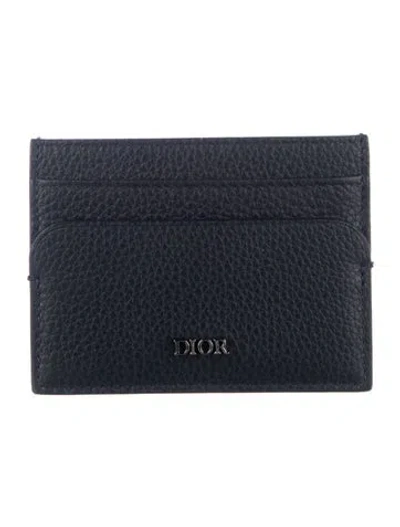 Pre-owned Dior 2019 Leather Card Holder In Blue