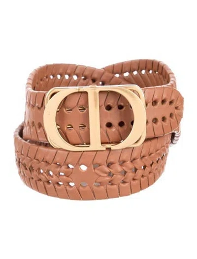 Pre-owned Dior 2019 Leather Waist Belt In Brown