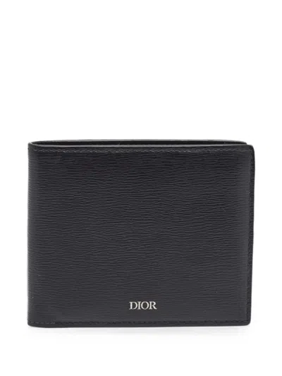 Pre-owned Dior 2019 Logo-detail Leather Wallet In Black