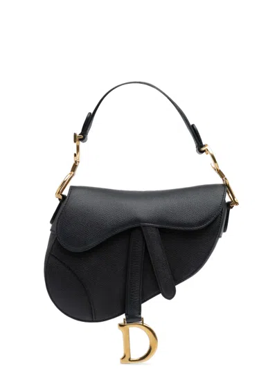 Pre-owned Dior 2019 Mini Grained Calfskin Saddle Satchel