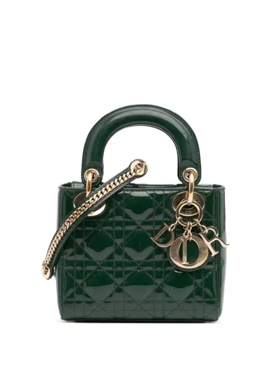 Pre-owned Dior 2019 Mini Patent Cannage Lady  Satchel