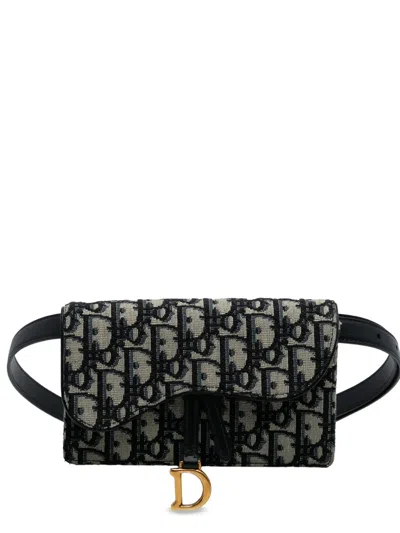 Pre-owned Dior 2019 Oblique Canvas Saddle Belt Bag