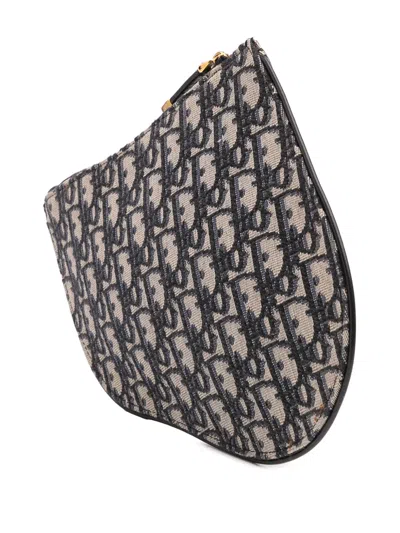 Pre-owned Dior 2019 Oblique Canvas Saddle Clutch Bag