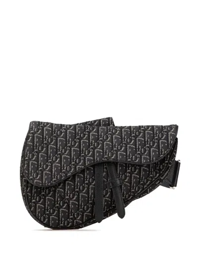 Pre-owned Dior 2019 Oblique Canvas Saddle Crossbody Bag