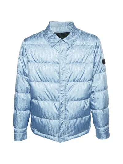Pre-owned Dior 2019 Oblique Jacquard Puffer Jacket In Blue