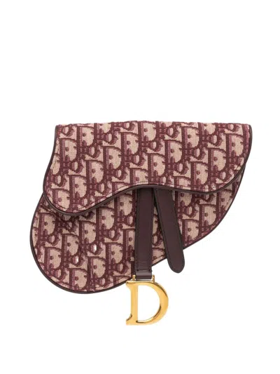 Pre-owned Dior 2019 Oblique Saddle Belt Bag In Red
