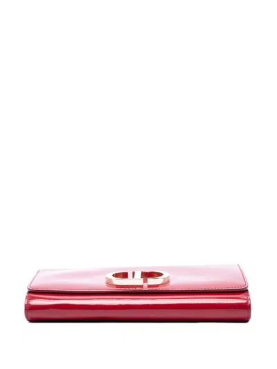 Pre-owned Dior 2019 Patent 30 Montaigne Wallet On Chain Crossbody Bag In Red