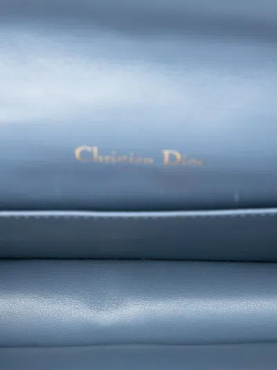 Pre-owned Dior 2019 Patent Cannage Lady  Wallet On Chain Crossbody Bag In Grey