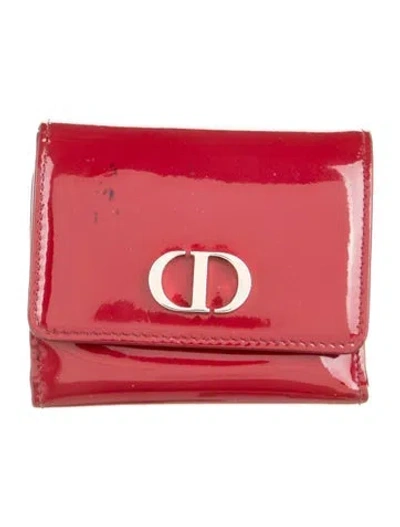Pre-owned Dior 2019 Patent Leather Wristlet In Burgundy