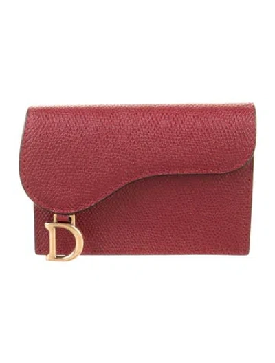Pre-owned Dior 2019 Saddle Card Holder W/ Tags In Red