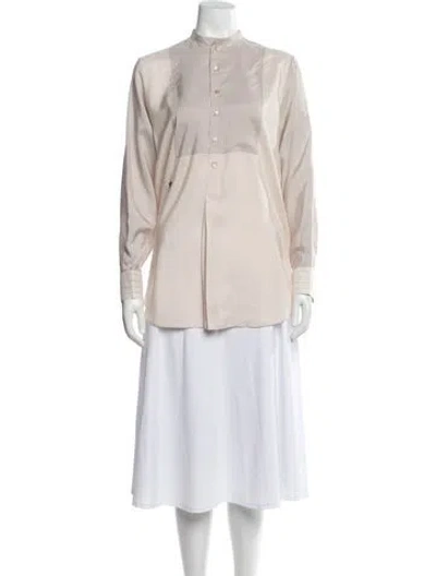 Pre-owned Dior 2019 Silk Button-up Top In Neutrals